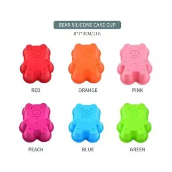 Practical Silicone Cupcake Cases Bear Shaped Cake Baking Molds Cup Set Kitchen Craft Tool Bakeware Pastry Tools Cake Mold