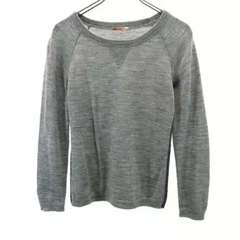 PRADA made in Italy Long sleeve sweater 42 gray knit Women Used