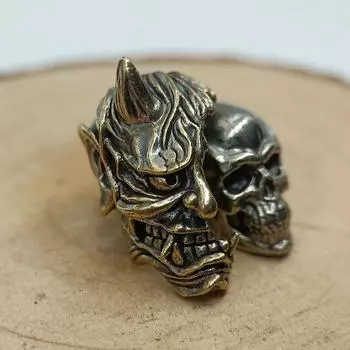 Праджня Череп Латунные Ножи Бусины EDC DIY Паракорд Плетеные Браслеты Шнурки Подвески Аксессуары Для Уличных Инструментов Подвески Амулеты Подарки brass