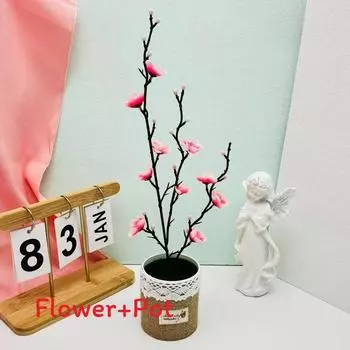 Praecox Artificial Chimonanthus Potted Plant With Fabric Pot For Room Decor