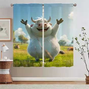 Prairie Yoga Lace Curtains Salon 2 Pieces Modern Home Decoration Luxury Living Room Curtains Livingroom Blackout Tentacles Blind W50xH70cmx2pcs-CL