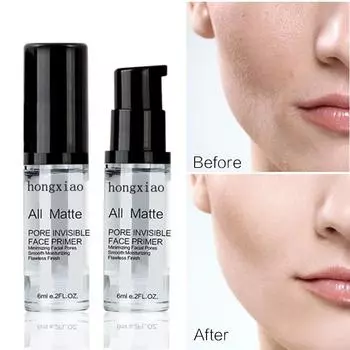 Праймер под макияж, невидимый крем-гель для пор, осветляющий и очищающий кожу, женская косметика, основа под макияж 6ML