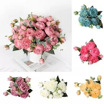 Практическая имитация декоративного цветка со стеблями жёлтый