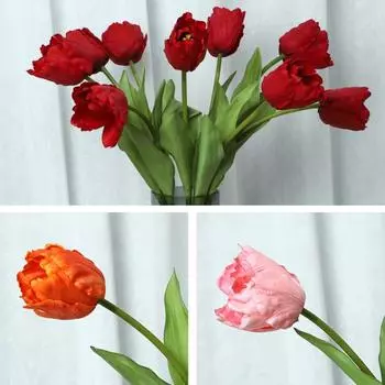 Практическая имитация тюльпана Яркая, не выцветающая, широко применяется розы красного