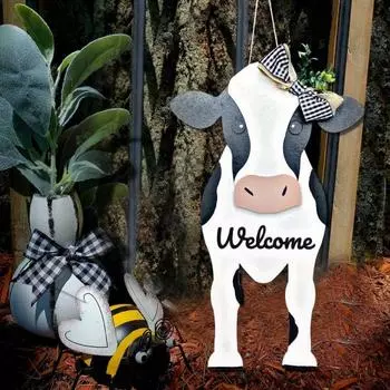 Практическая тонкая работа изысканный фермерский дверной знак фермерская корова деревянные товары для дома One Size A