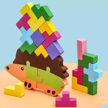 Практические навыки Ежик Животное Баланс Игрушки Дети Складывание Высоких Игрушек Дети Девочки Мальчики 1set