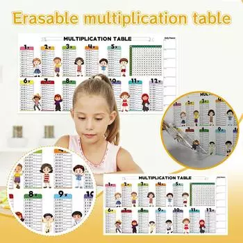 Практическое написание и стирание таблиц умножения, многократное использование, помощник для изучения умножения One Size белый