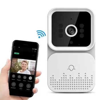 Практичная 2,4G Wi-Fi функция облачного хранения данных с беспроводной камерой высокого разрешения, домофон, дверной звонок с ночным видением для квартиры белый