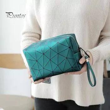 Практичная, экономящая место косметичка из искусственной кожи, сумка для хранения косметики для путешествий, покупок, свиданий, бытовых принадлежностей серебряный