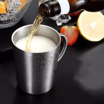 Практичная антикоррозийная кружка для воды, термостойкая противоударная кофейная кружка из нержавеющей стали для дома серебряный