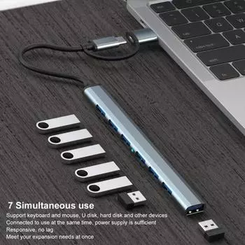 Практичная док-станция, многофункциональная поддержка Plug Play, функция OTG C