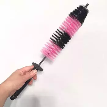 Практичная двухцветная щетка для автомобильных колес, инструменты для очистки обода шины, скраб для мытья колес розовый/чёрный