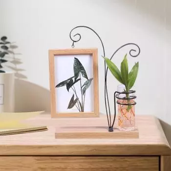 Практичная двусторонняя декоративная долговечная 6-дюймовая подставка для фото с прозрачной вазой, подставка для домашних принадлежностей для фото A