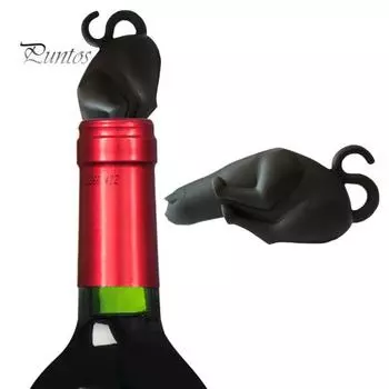 Практичная, хорошая герметичность, простая в использовании пробка для бутылок, уплотнительная пробка для бутылок с котом, товары для дома. чёрный