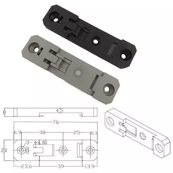 Практичная и простая в установке пряжка для направляющей для монтажных реек DIN 35 серый