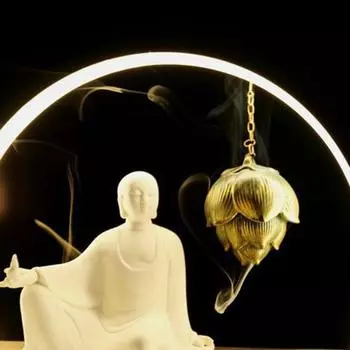 Практичная инновационная обратная изысканная курильница в форме лотоса, подвесной шар из сандалового дерева для дома