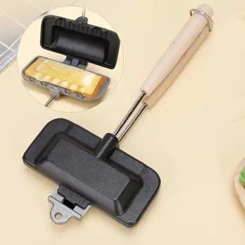 Практичная кастрюля для завтрака с деревянной ручкой, форма для выпечки из алюминиевого сплава