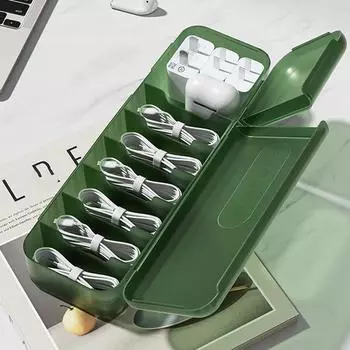 Практичная коробка для прокладки кабелей с 7 сетками и двойной крышкой, пыленепроницаемая, утолщенная, из полипропилена, для домашней комнаты, USB-кабель, зарядное устройство, органайзер, чехол для туалетного столика