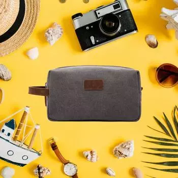 Практичная косметичка из прочной парусины портативная чёрный