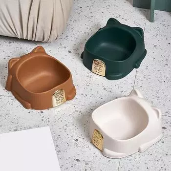 Практичная круглая легкая миска для собак, симпатичная счастливая кошачья форма, контейнер для воды для домашних животных для ежедневного использования One Size зелёный