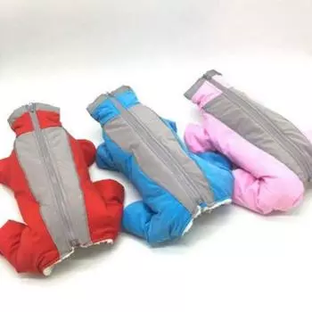 Практичная куртка, плотный комбинезон, пальто для собаки, зимний комбинезон, одежда для щенков, одежда с капюшоном, флисовая зимняя светоотражающая теплая одежда Size:8(Girl) оранжевый