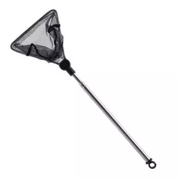 Практичная квадратная рыболовная сеть для аквариума LANLE с телескопической ручкой из нержавеющей стали, сетка для рыбной ловли Round telescopic