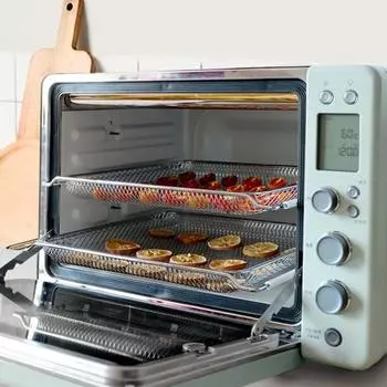 Практичная многоцелевая жареное мясо с антипригарным покрытием, алмазная подставка для фритюрницы, духовка, аксессуары для приготовления пищи, сетка для барбекю серебряный