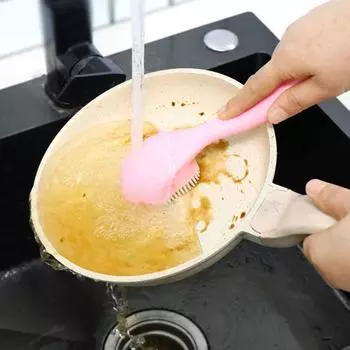 Практичная многофункциональная чистящая микроволновая печь, мультяшная длинная ручка, нано-щетка для чистки, инструмент для чистки, щетка для чистки небесно-голубой