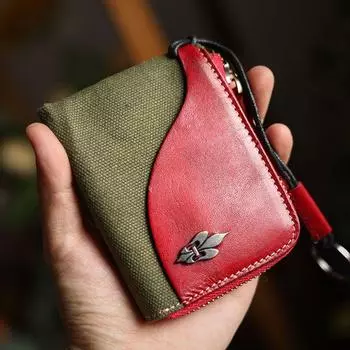 Практичная многофункциональная кожаная сумка для карт в стиле милитари, сумка для мелочи, первый слой из коровьей кожи, сумка для ключей на молнии