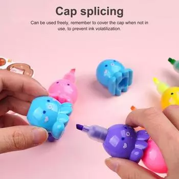 Практичная многофункциональная маркировка, многоцветный маркер для ручного счета, ручка для рисования, школьные принадлежности, маркер с героями мультфильмов Bear