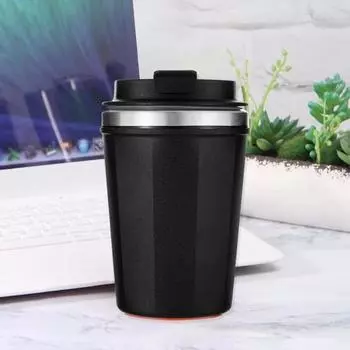 Кофейная чашка Yousheng из нержавеющей стали 380 мл с крышкой, защищающая от разливов, сохраняет горячий лед, кофе, чай, пиво, кофейная дорожная кружка большой емкости для студентов 380ML зелёный