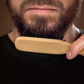 Практичная мужская деревянная щетка для ухода за бородой, щетка для чистки бороды, инструмент для укладки волос, щетка для удаления волос