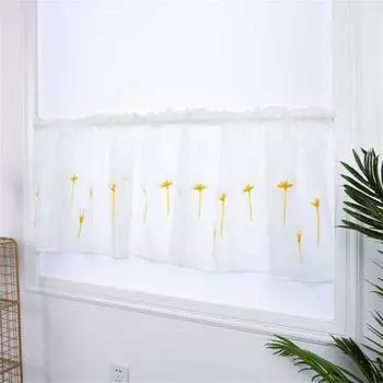 Практичная оконная марля, простая установка, съемная оконная марля из полиэстера, изящная вышитая оконная марля, товары для дома синий
