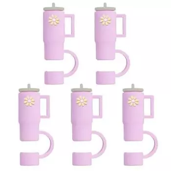 Практичная пищевая многоцелевая легкая соломенная пылезащитная заглушка в форме чашки с рисунком из мультфильма, поставка на открытом воздухе, соломенная пылезащитная крышка светло-фиолетовый