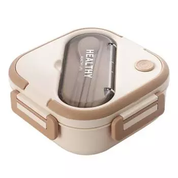 Практичная пряжка большой емкости для хранения, 3 сетки, ланч-бокс, контейнер для еды с ложкой, бытовые принадлежности, коробка для бенто темно-синий