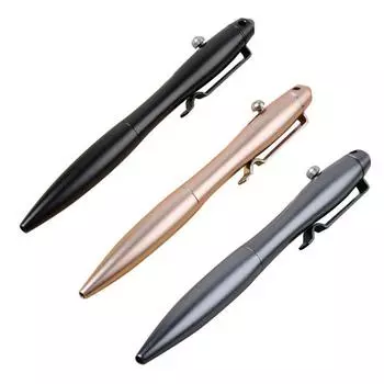 Практичная ручка из твердого алюминиевого сплава с гелем и чернилами, ретро-ручка с болтовым механизмом, поставка пишущих инструментов серый