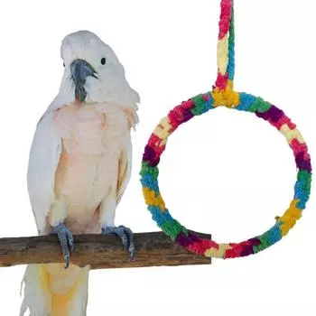 Практичная ручная работа, яркая цветная игрушка-качели для попугая, подвесное кольцо, принадлежности для птиц зелёный