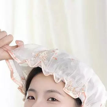 Практичная с эластичной лентой дышащая сетка женская ночная спальная атласная шапочка для волос многоразовые шапочки для душа аксессуары для ванной комнаты