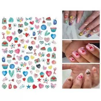 Практичная съемная ультратонкая наклейка для ногтей на День святого Валентина Heart Red Lip Series Art Decal для салона K
