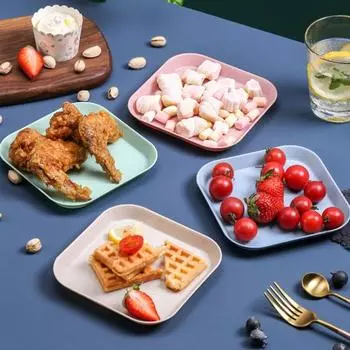 Практичная штабелируемая упаковка для еды, кухонная посуда с гладкими краями, блюдо для вертела, кухонные принадлежности, блюдо для вертела Square зелёный