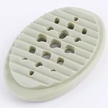 Практичная силиконовая мыльница для ванной комнаты, подставка для мыла, настольная мыльница для слива зелёный