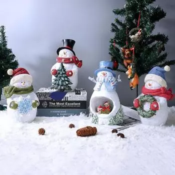 Практичная статуя снеговика Креативный винтажный яркий 2