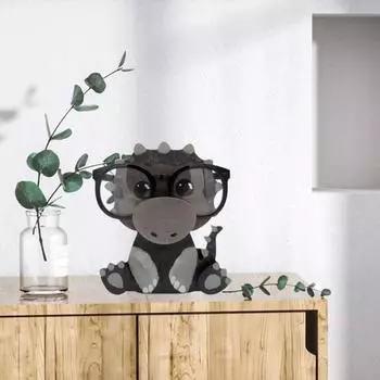 Практичная стеклянная витрина с защитой от царапин, декоративная из массива дерева Dinosaur