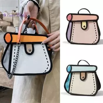 Практичная сумка-цепочка из парусины, подходящая одежда синий