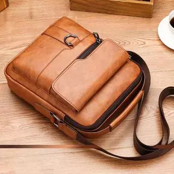 Практичная сумка через плечо для 9,7-дюймового iPad, мужские сумки через плечо из искусственной кожи с клапаном, деловая мужская однотонная дорожная сумка-мессенджер чёрный