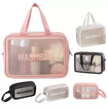 Практичная сумка для хранения большой емкости, водонепроницаемая, грязеотталкивающая косметичка для макияжа из ПВХ для путешествий S розовый