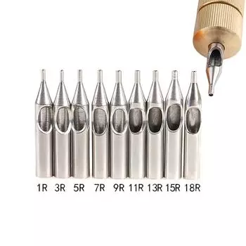 Практичная трубка сопла из нержавеющей стали для татуировки 1 шт., подсказка, поставка игольчатого пистолета Rt 9R