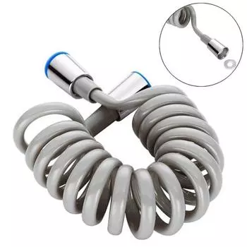 Практичная удлинительная трубка для телефонной линии, телескопическая компрессионная пружинная трубка, крышка для дождевого душа, биде, соединительный шланг для распылителя 2m серый