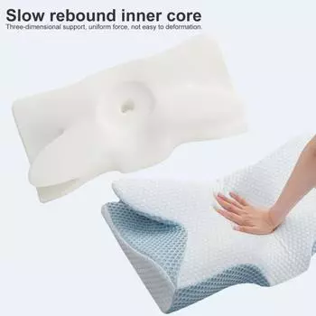 Практичная удобная двусторонняя ортопедическая контурная поддерживающая подушка на молнии для сна Контурная подушка для дома синий