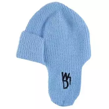 Практичная устойчивость к пиллингу, без деформации, товары для улицы, защита ушей, зимние вязаные шапочки, шапка для девочки, зимняя шапка для верховой езды небесно-голубой